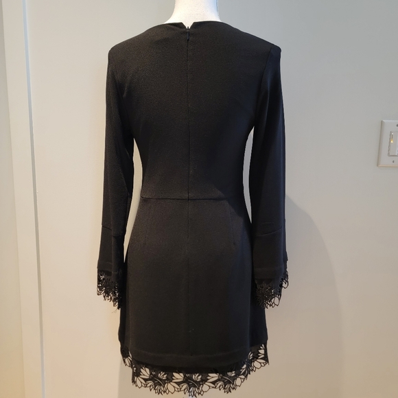 ❤️AQUA BLACK FLORA SLEEVES DRESS - Picture 4 of 6